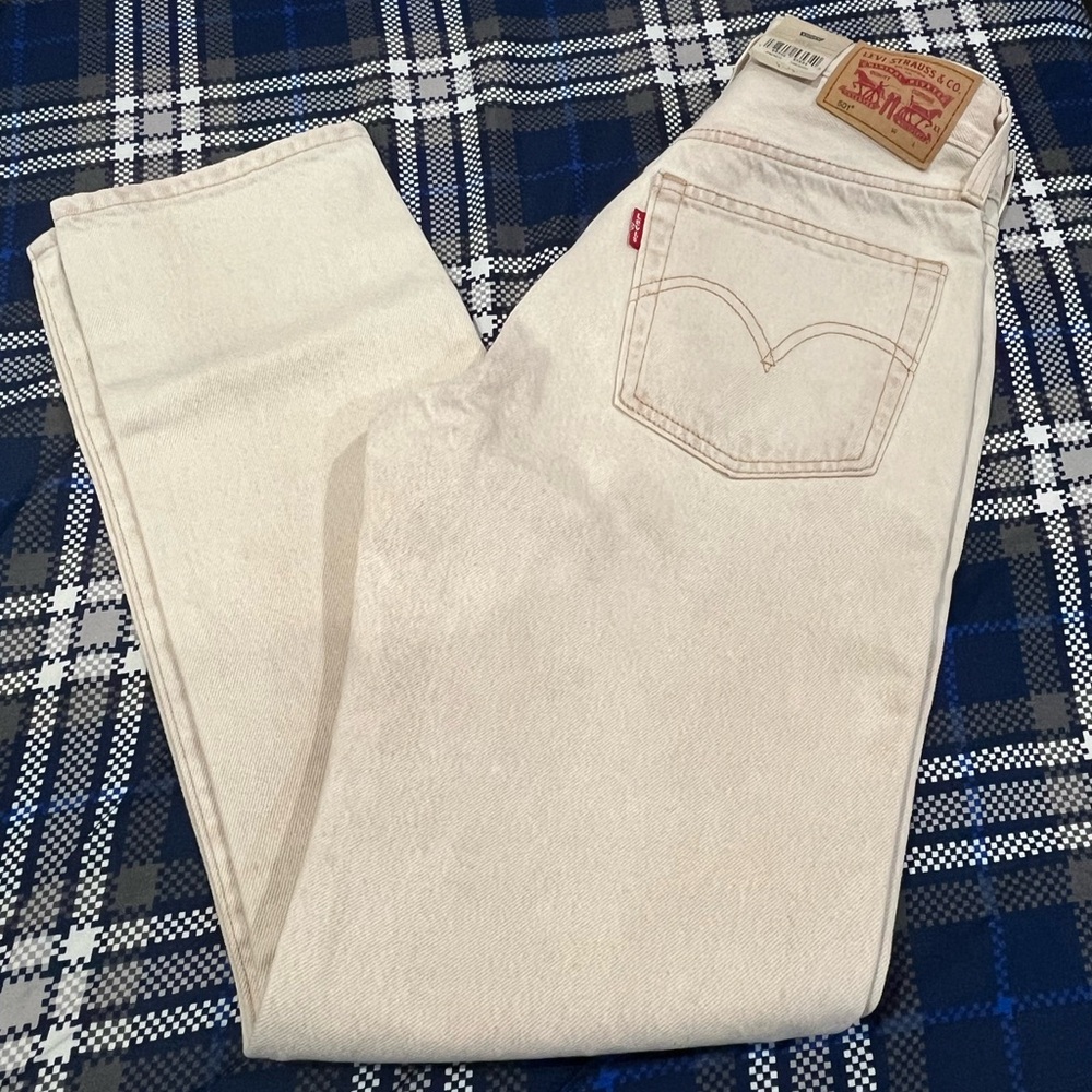 Levi's Off-White 501 Jeans